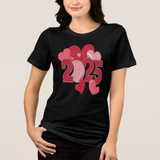 Celebrate 2025 with vibrant hearts T-shirt Tri-Blend Shirt