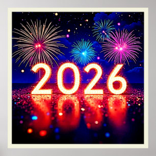 Celebrate 2026: Bright Future Spark Design  Poster