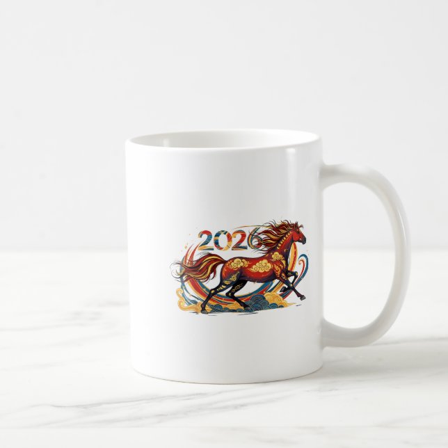 Celebrate 2026 Year Of The Horse Lunar New Year Te Coffee Mug (Right)