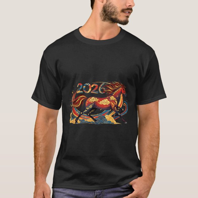 Celebrate 2026 Year Of The Horse Lunar New Year Te T-Shirt (Front)