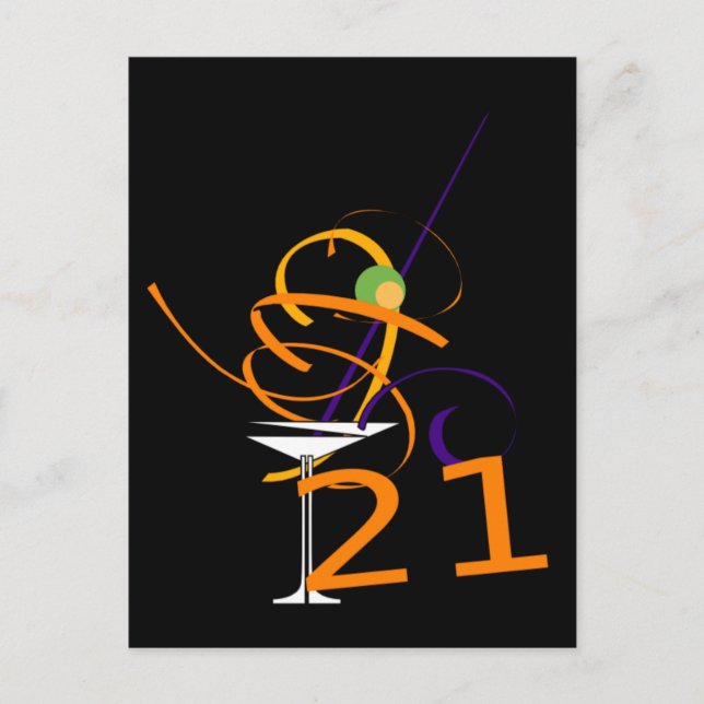 Celebrate 21ST Cocktail Postcard (Front)