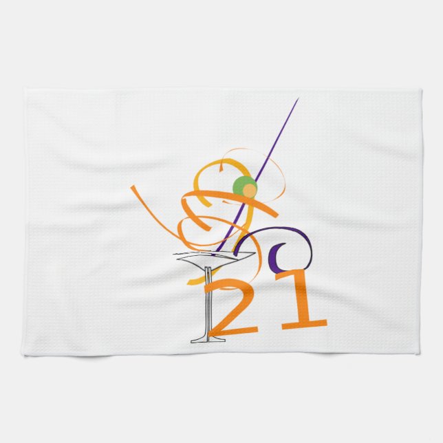Celebrate 21ST Cocktail Tea Towel (Horizontal)