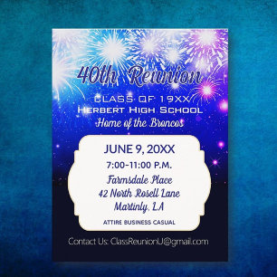 Celebrate! 40th Class Reunion Invitation Postcard