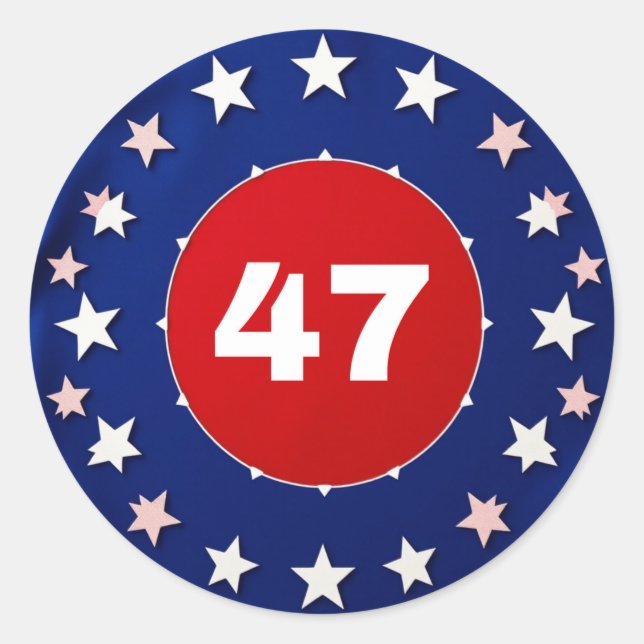 Celebrate 47 classic round sticker (Front)