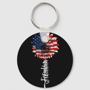 Celebrate 4th July Independence Day American Flag Key Ring