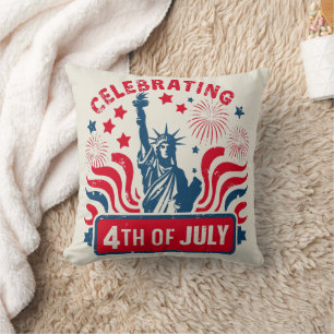 Celebrate 4th of July with Statue of Liberty Art Cushion