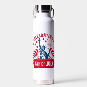 Celebrate 4th of July with Statue of Liberty Art Water Bottle
