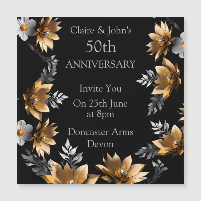 Celebrate 50 Years of Love and Togetherness Magnetic Invitation (Front)