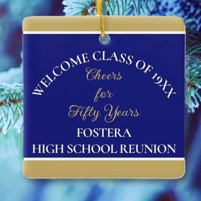 Celebrate! 50th Class Reunion  Ceramic Ornament (Creator Uploaded)