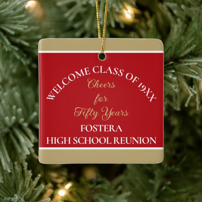 Celebrate! 50th Class Reunion  Ceramic Ornament (Tree)