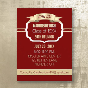 Celebrate!  50th Class Reunion Invite Postcard