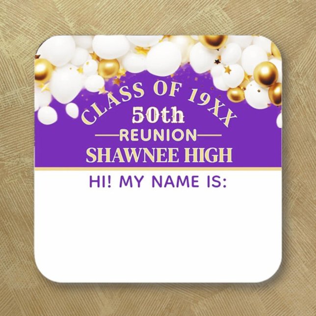 Celebrate! 50th Class Reunion name tag sticker (Creator Uploaded)