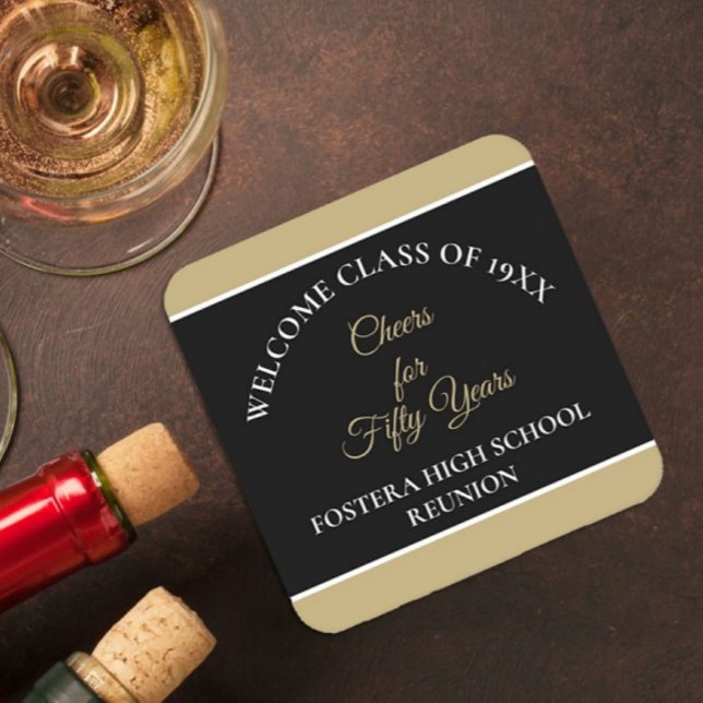 Celebrate! 50th Class Reunion party coasters (Creator Uploaded)