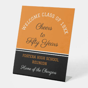 Celebrate! 50th Class Reunion Pedestal Sign