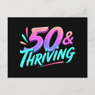 Celebrate 50th & Thriving Birthday Holiday Postcard