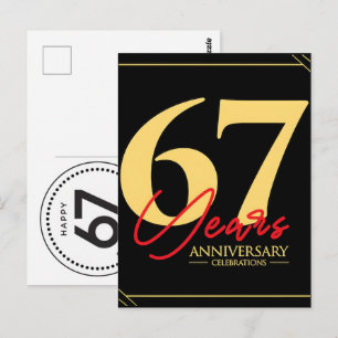 Celebrate 67 Years: Grandpa Grandma Birthday 2026 Postcard