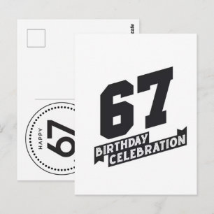 Celebrate 67 Years: Grandpa Grandma Birthday 2026 Postcard