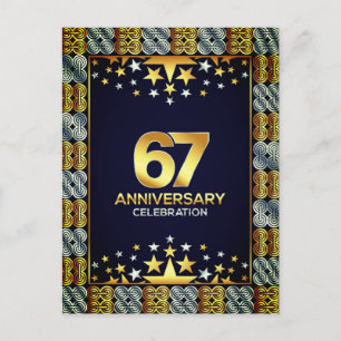 Celebrate 67 Years: Grandpa & Grandma's Birthday  Holiday Postcard