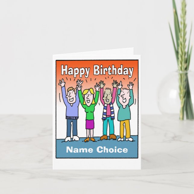 Celebrate a Birthday and Personalise with Name Card (Front)