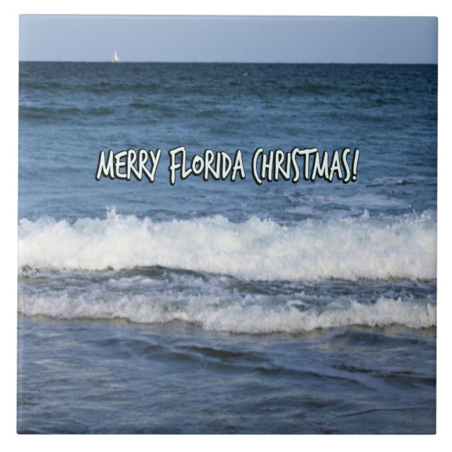 Celebrate a Florida-style Christmas Tile (Front)