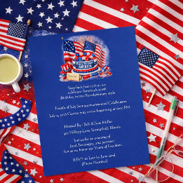 Celebrate America 250th Birthday Party Invitation Flyer