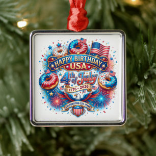 Celebrate America’s 250th birthday with doughnut Metal Tree Decoration