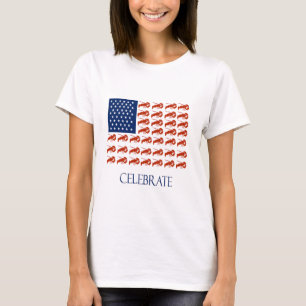 Celebrate American Flag Lobster T-Shirt