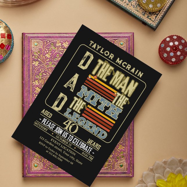 Celebrate Any Age: The Man, The Myth, The Legend  Invitation (The Man, The Myth, The Legend Birthday Invitation )