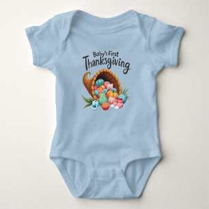 Celebrate Baby's First Turkey Day  Cute Cornucopia Baby Bodysuit