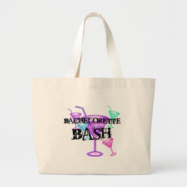 Celebrate Bachelorette Bash Large Tote Bag (Front)