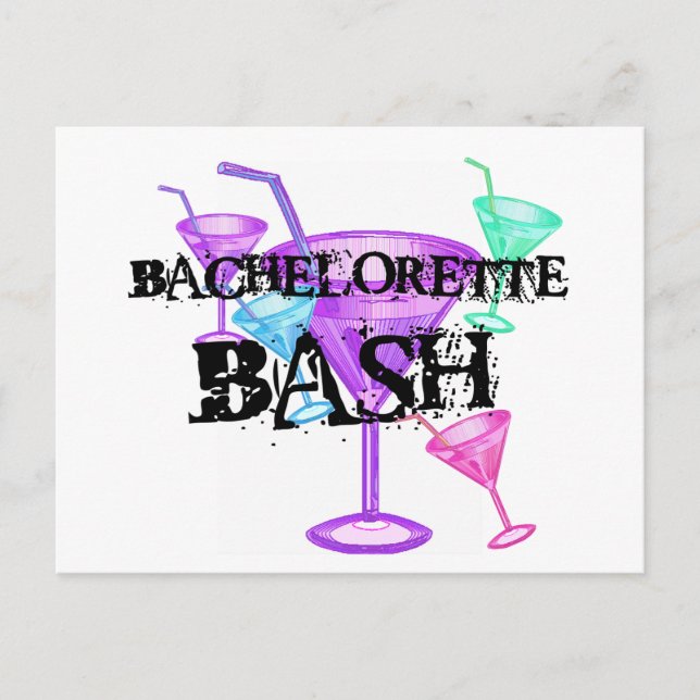 Celebrate Bachelorette Bash Postcard (Front)