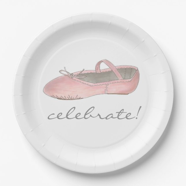 Celebrate! Ballerina Ballet Dance Recital Birthday Paper Plate (Front)