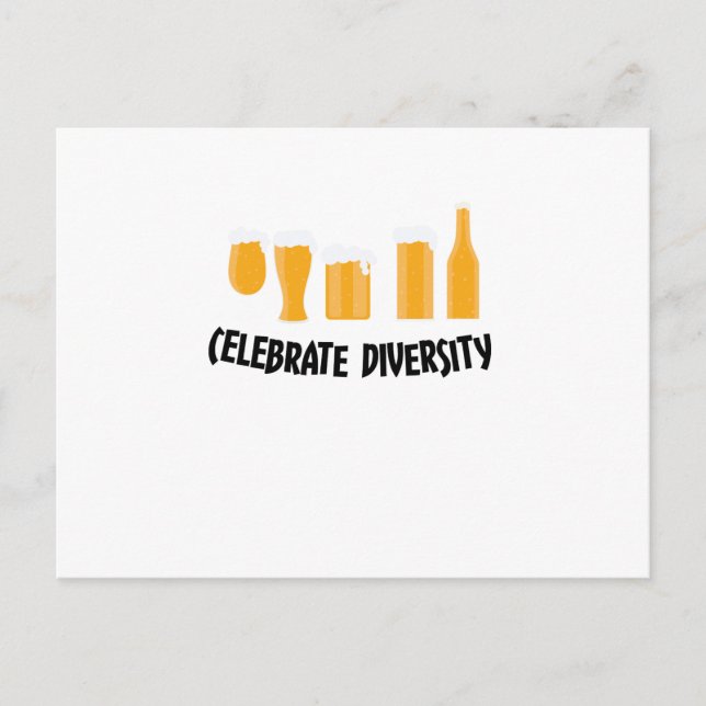 Celebrate Beer Diversity Funny  Drinker Gifts Postcard (Front)