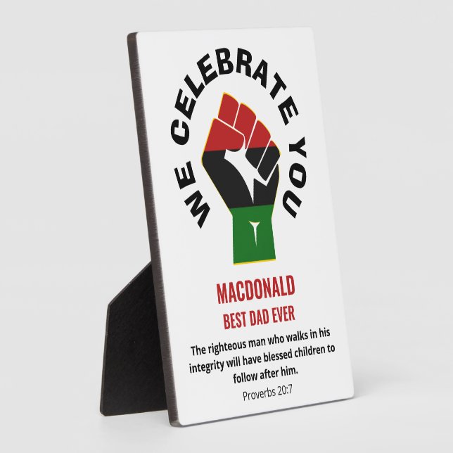 CELEBRATE BEST DAD EVER Custom Name Christian Plaque (Side)