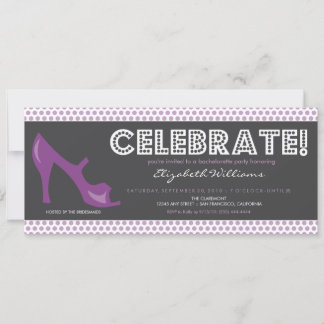 CELEBRATE! Billboard Bachelorette Invite (purple)