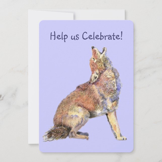 Celebrate Birthday Party Howling Coyotes Fun Invitation (Front)