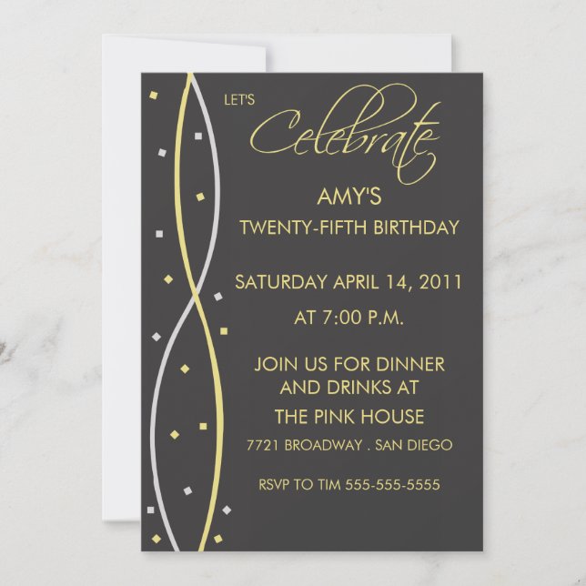 Celebrate Birthday Party Invitation (Front)