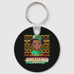 Celebrate Black Freedom Day Black Boy Toddler Kid Key Ring