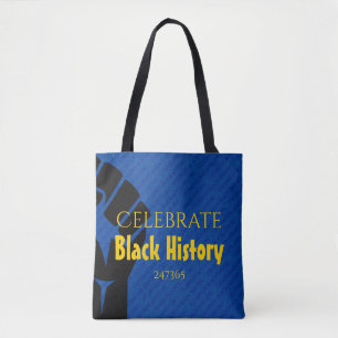 CELEBRATE BLACK HISTORY 247365 Personalised Blue Tote Bag