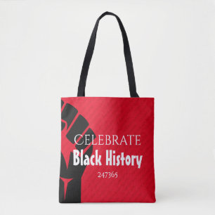 CELEBRATE BLACK HISTORY 247365 Personalised Red Tote Bag