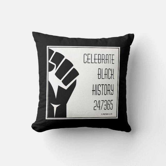 CELEBRATE | BLACK HISTORY 247365 Power Fist Custom Cushion (Front)
