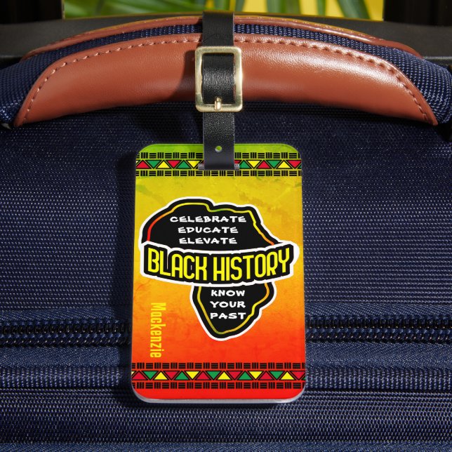 Celebrate Black History African Map Luggage Tag (Front Insitu 2)