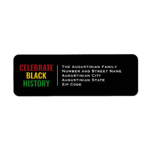 CELEBRATE BLACK HISTORY   BHM   Return Address