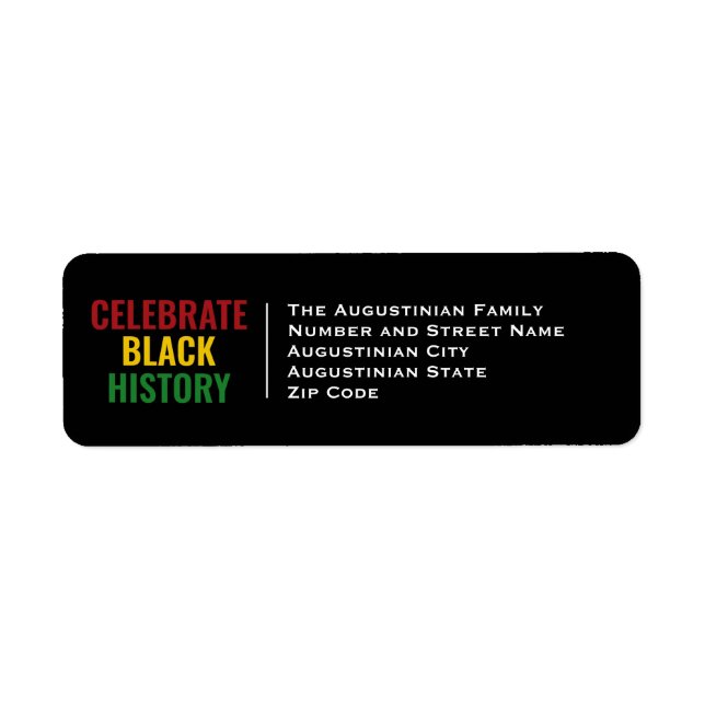 CELEBRATE BLACK HISTORY | BHM | Return Address (Front)