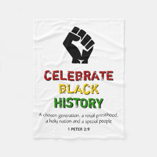 CELEBRATE   BLACK HISTORY   Christian Scripture Fleece Blanket