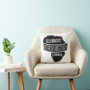 Celebrate BLACK History Everyday on Black Cushion