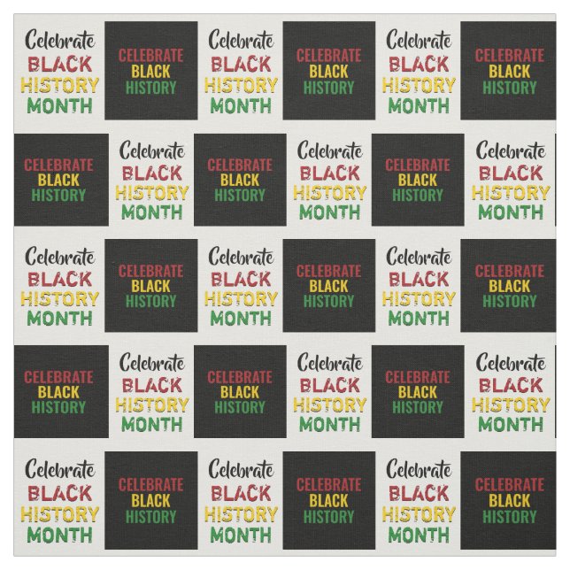 Celebrate BLACK HISTORY Month Chequerboard Effect Fabric (Swatch)