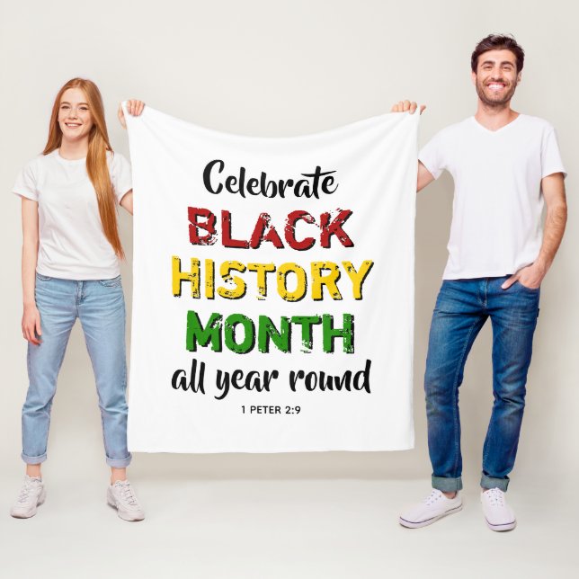 Celebrate Black History Month  Fleece Blanket (In Situ)
