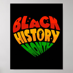 Celebrate Black History Month Heart And Fist Women Poster