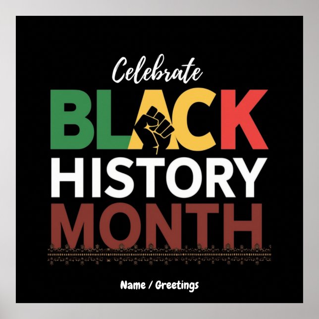 Celebrate Black History Month Honouring African  Poster (Front)